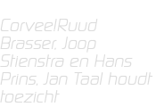  Corvee!Ruud Brasser, Joop Stienstra en Hans Prins, Jan Taal houdt toezicht